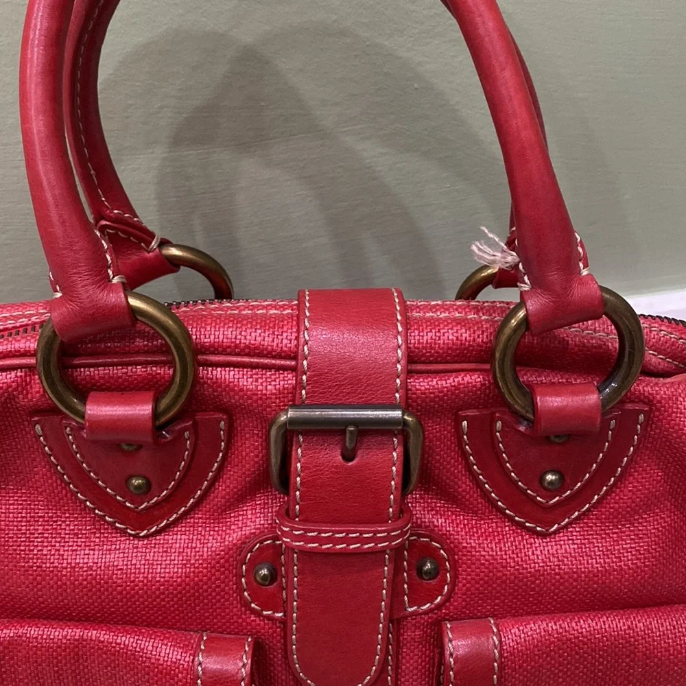 MARC JACOBS Red Coated Canvas Venetia Satchel Bag - Picture 7 of 14